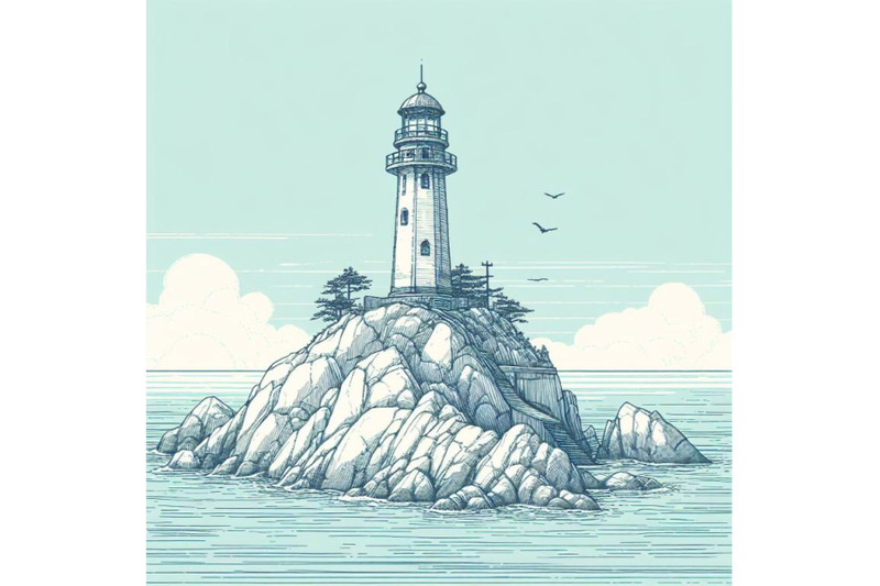 4-lighthouse-on-rock-island-in-sea