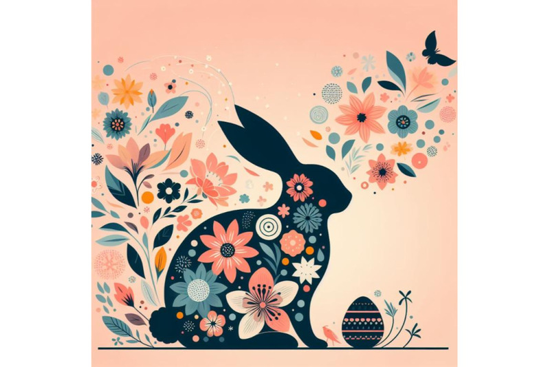 4-set-of-easter-bunny-silhouette-with-flowers-flat