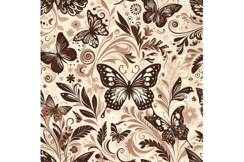 4-seamless-beige-pattern-with-white-and-brown-butterflies