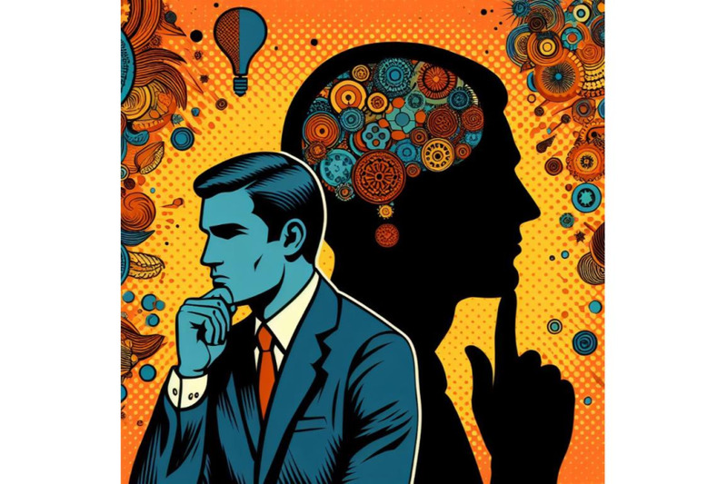 4-thinker-businessman-business-concept-pop-art-retro-style