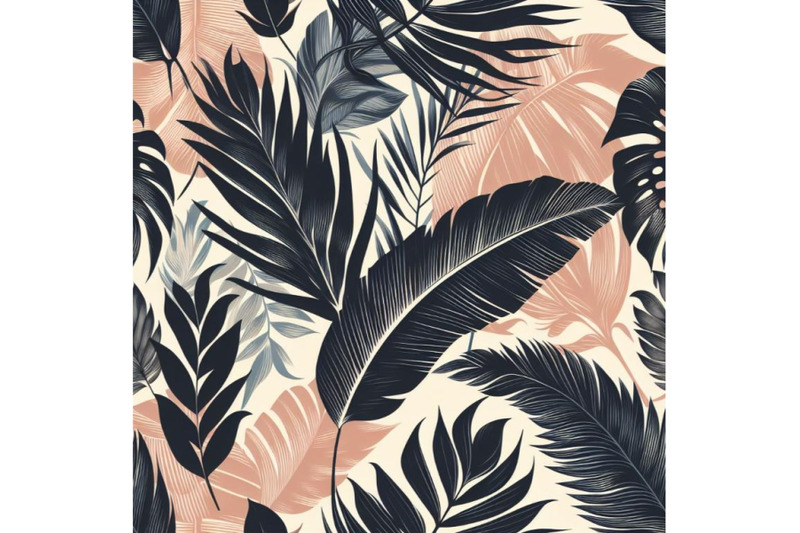 4-tropical-leaves-hand-drawn-seamless-pattern