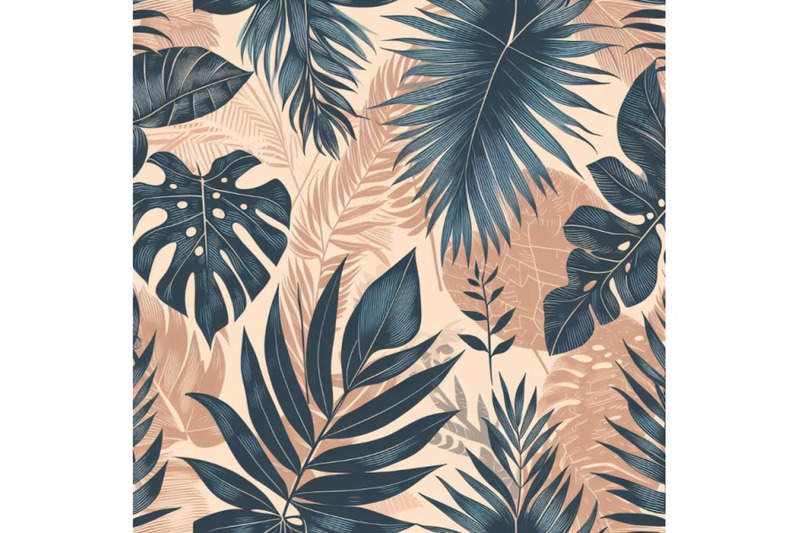 4-tropical-leaves-hand-drawn-seamless-pattern