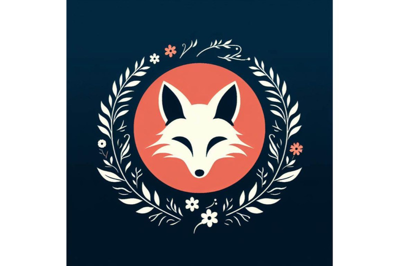 4-set-of-fox-head-logo-minimal-modern-icon-flat-vector-style