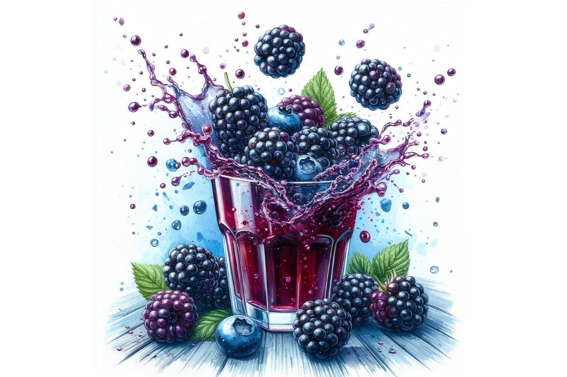 4-set-of-fresh-blackberries-fall-into-a-glass-with-juice-generating-a