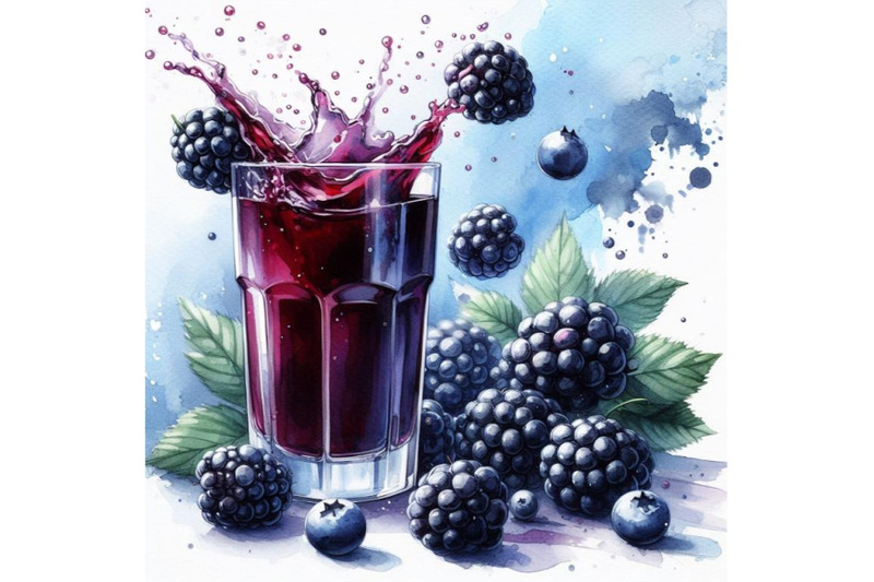 4-set-of-fresh-blackberries-fall-into-a-glass-with-juice-generating-a