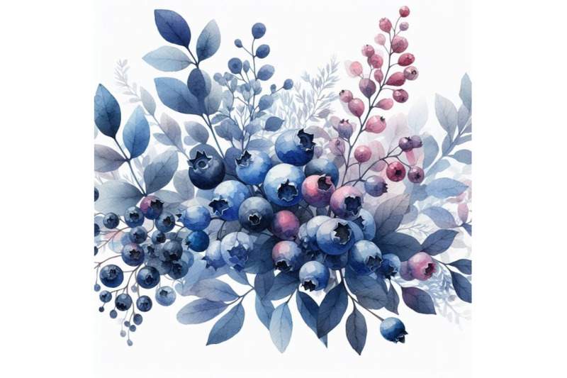 4-watercolor-blueberries-white-background