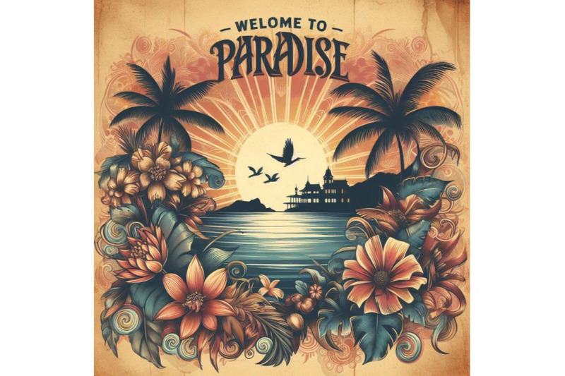 4-welcome-to-paradise-exotic-places-vintage-flyer-concept