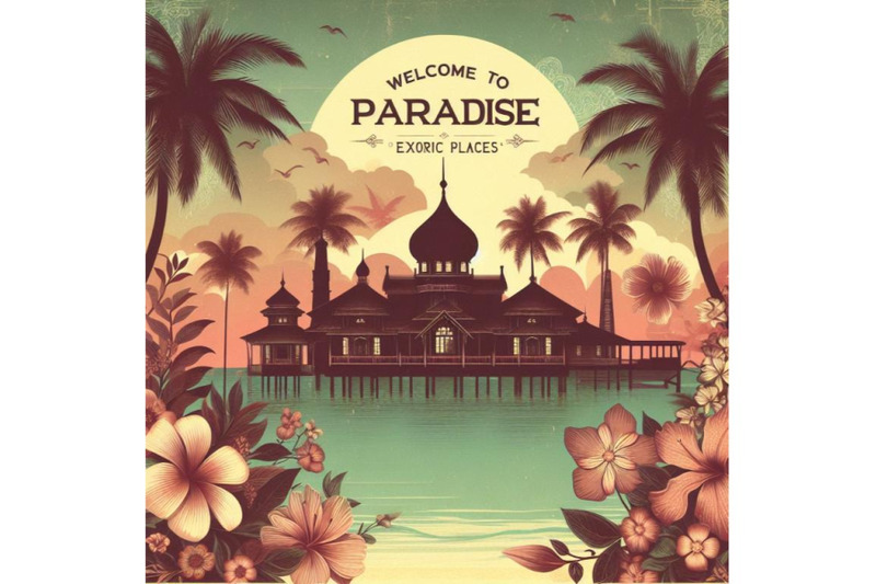 4-welcome-to-paradise-exotic-places-vintage-flyer-concept