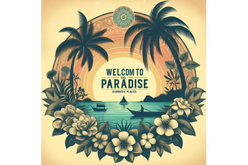 4-welcome-to-paradise-exotic-places-vintage-flyer-concept