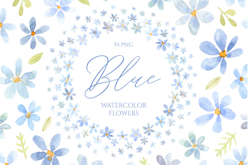 light-blue-watercolor-flowers-png