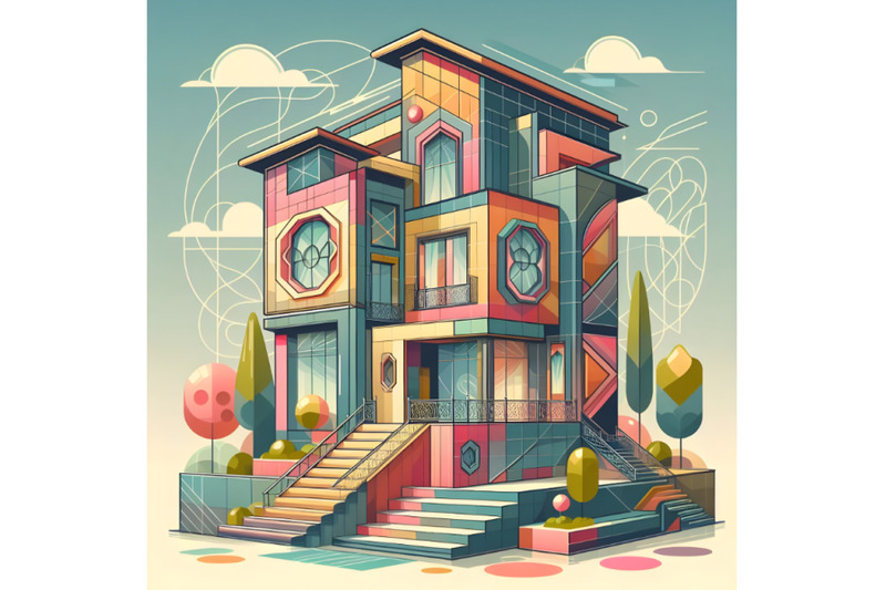 4-beautiful-abstrat-surreal-geometric-house