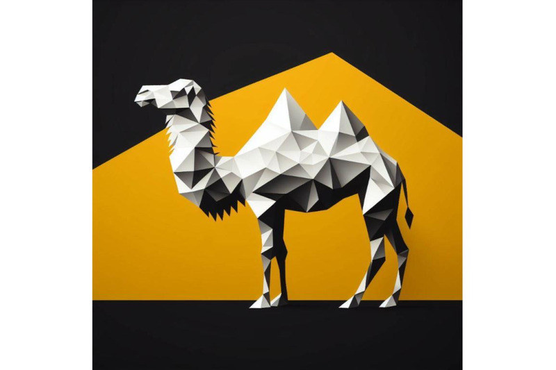 4-camel-white-paper-polygonal