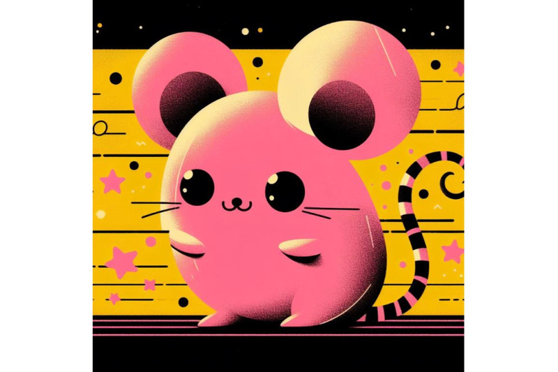 4-cartoon-pink-little-mouse
