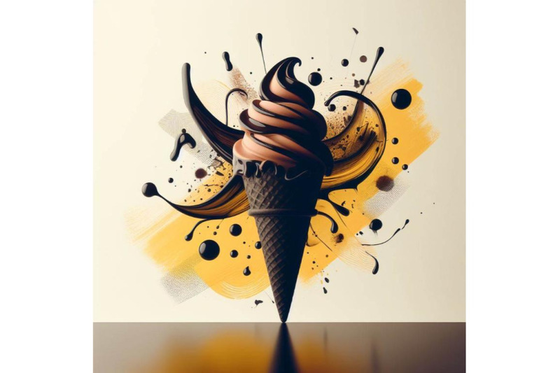 4-chocolate-ice-cream-cone-on-a-white-background