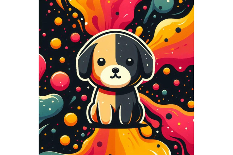 4-cute-cartoon-dog-with-colorful-liquid