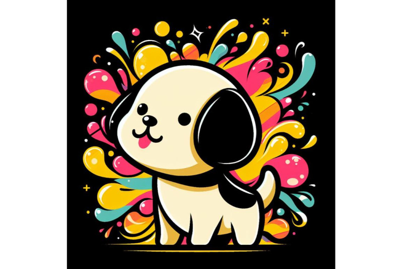 4-cute-cartoon-dog-with-colorful-liquid