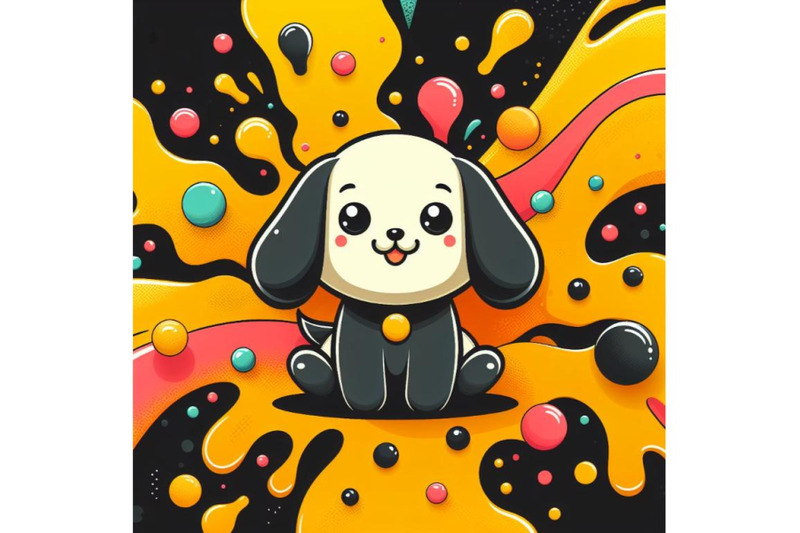 4-cute-cartoon-dog-with-colorful-liquid