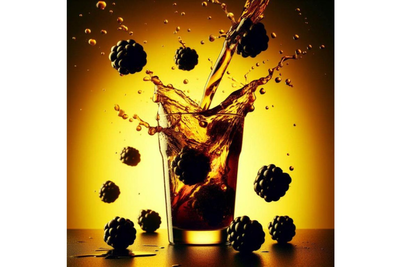 4-fresh-blackberries-fall-into-a-glass-with-juice-generating-a-splash