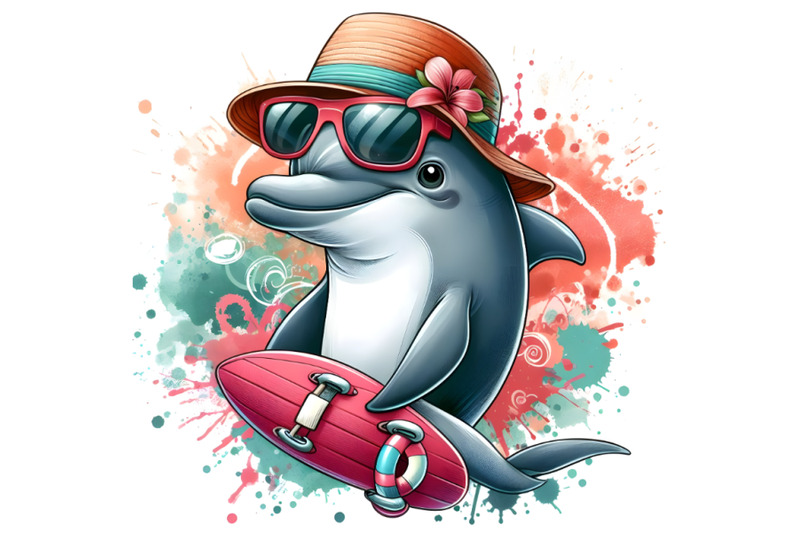 4-funny-dolphin-with-watercolor-splash-textured-background-fashion-pr
