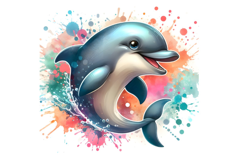 4-funny-dolphin-with-watercolor-splash-textured-background-fashion-pr