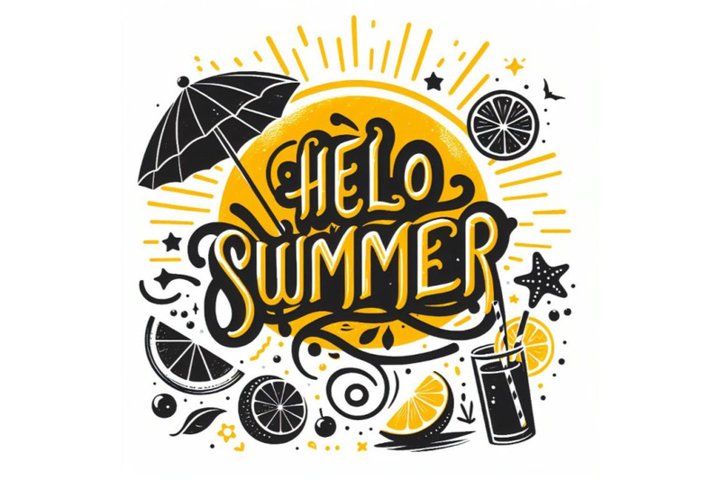 4-hello-summer-lettering-vector-on-white-background