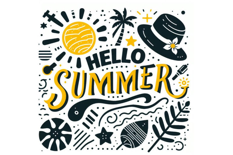 4-hello-summer-lettering-vector-on-white-background