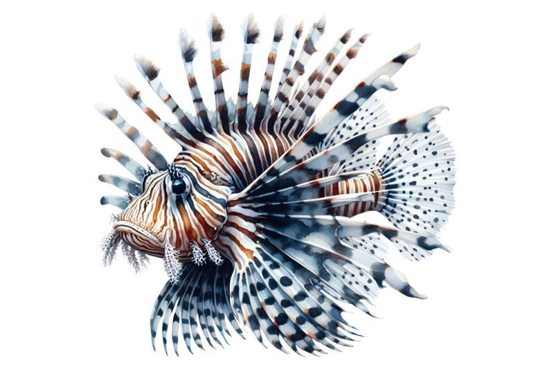 4-lionfish-watercolor-painting-white-background