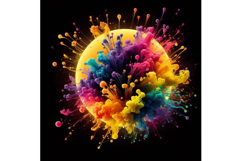 4-multicolored-rainbow-neon-ink-splash