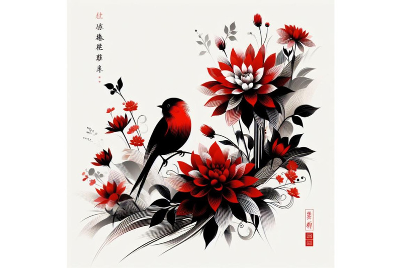 4-a-little-bird-and-blooming-dahlia-flowers