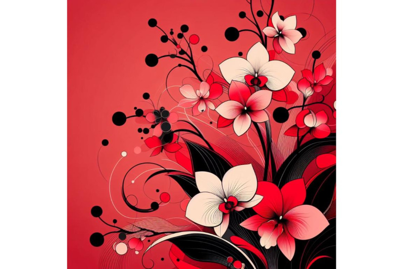 4-a-very-stylish-floral-background-illustration-with-pink-orchid-flowe
