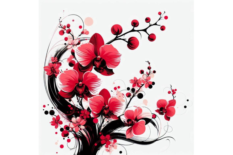 4-a-very-stylish-floral-background-illustration-with-pink-orchid-flowe
