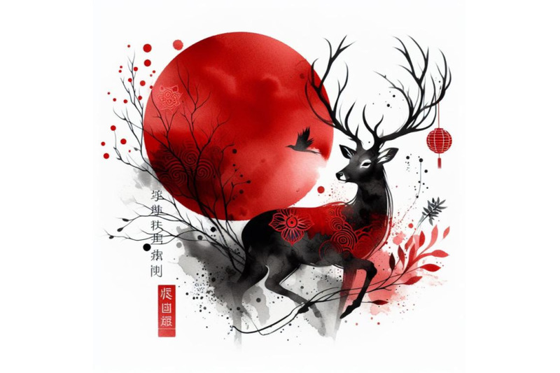 4-beautiful-image-with-nice-watercolor-hand-drawn-deer