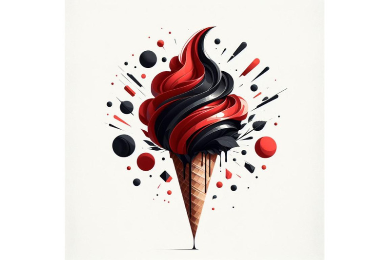 4-chocolate-ice-cream-cone-on-a-white-background