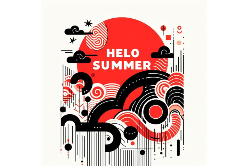 4-hello-summer-lettering-vector-illustration-on-white-background