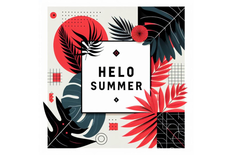 4-hello-summer-tropical-leaves-frame-vector-card-template