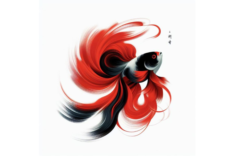 4-red-and-black-one-goldfish