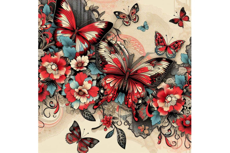 4-seamless-beige-pattern-with-bright-colorful-butterflies-and-bright-l