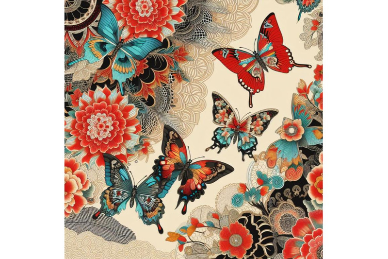 4-seamless-beige-pattern-with-bright-colorful-butterflies-and-bright-l