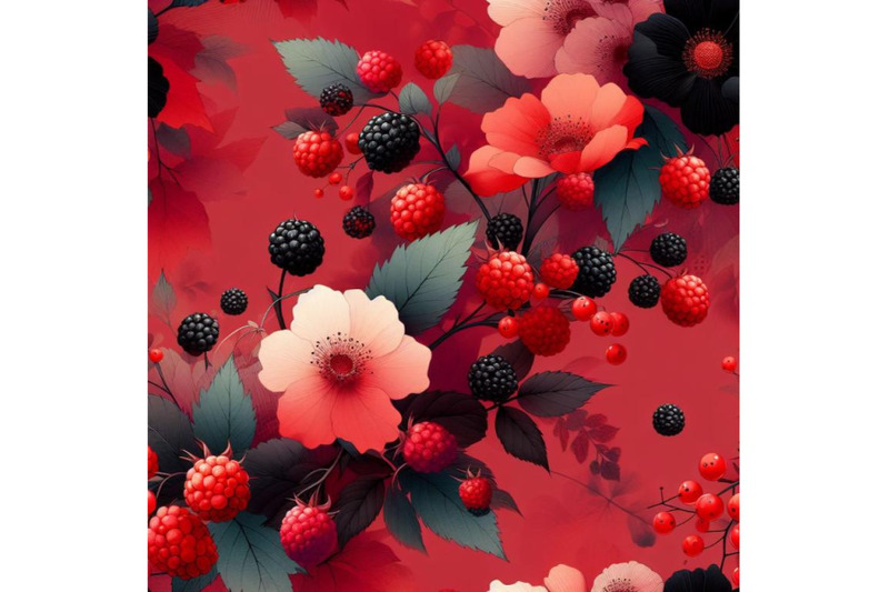 4-seamless-floral-background-with-blackberry-fruits-and-flowers