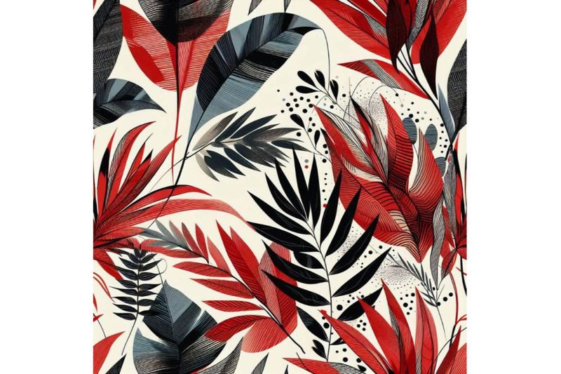 4-tropical-leaves-hand-drawn-seamless-pattern
