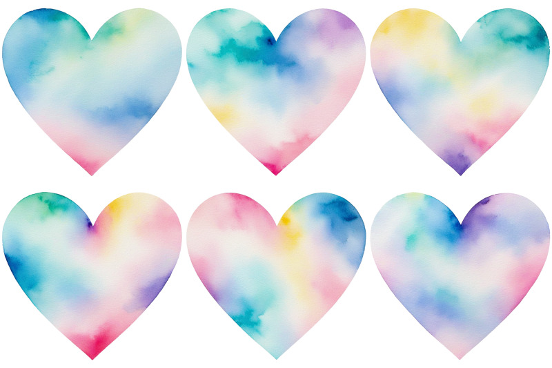 multicolor-watercolor-hearts