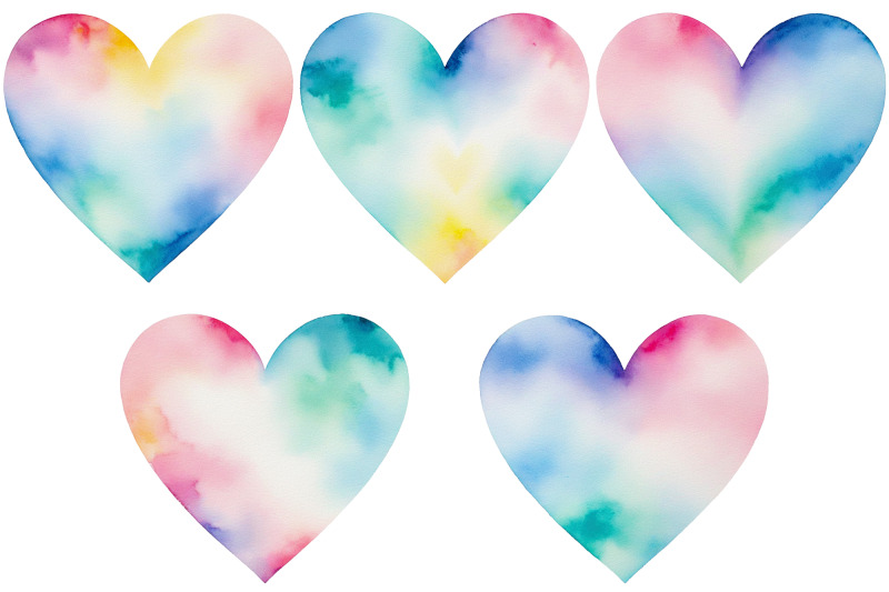 multicolor-watercolor-hearts