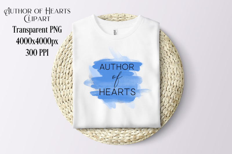 author-of-hearts-book-sublimation-clipart