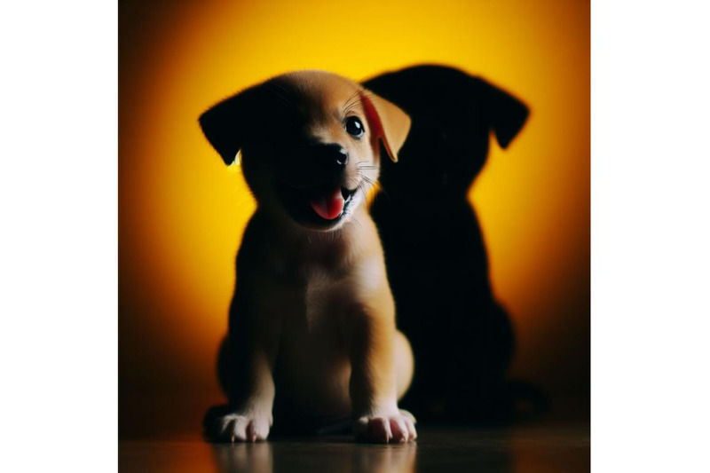 4-beautiful-shining-rainbow-leaves-the-puppy-is-sitting-with-the-happy