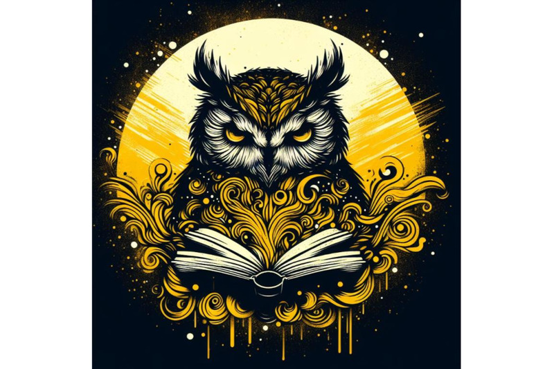 4-beautiful-shining-rainbow-leaves-wise-owl-reading-book