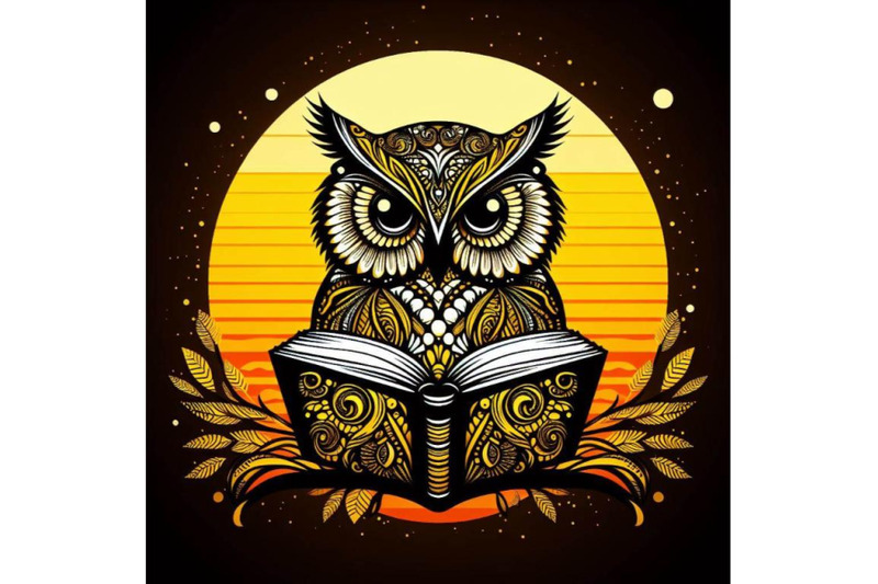 4-beautiful-shining-rainbow-leaves-wise-owl-reading-book