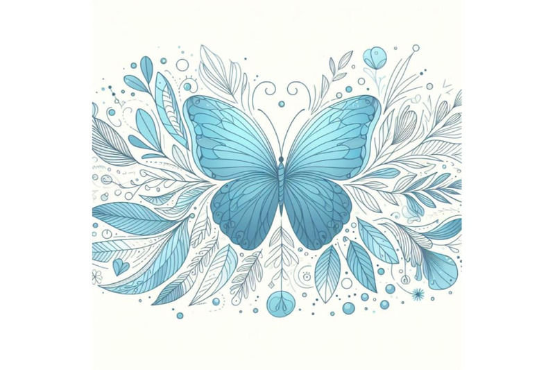 4-blue-butterfly-on-a-white-background