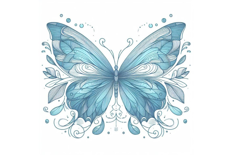 4-blue-butterfly-on-a-white-background