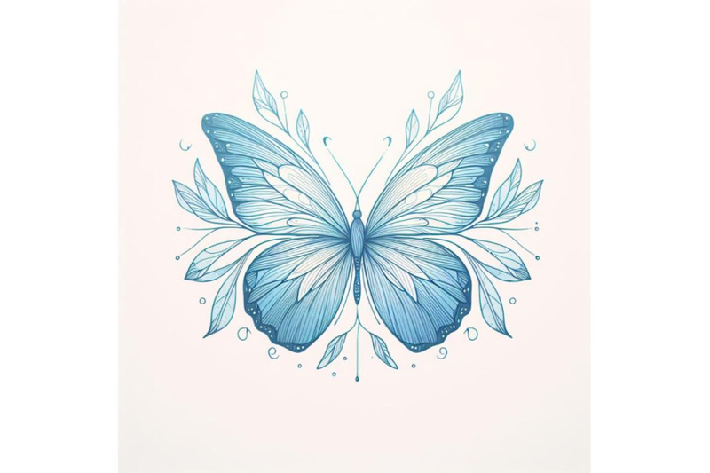 4-blue-butterfly-on-a-white-background