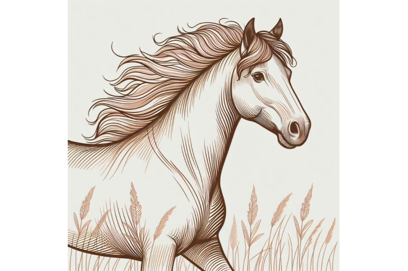 4-brown-horse-on-white-background